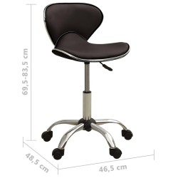 323676Salon Spa Stool Brown Faux Leather 