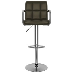 Tabourets de bar lot de 2 marron similicuir 