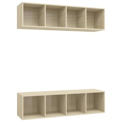 Meubles TV muraux 2 pcs Chêne sonoma Bois d'ingénierie 