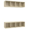Meubles TV muraux 2 pcs Chêne sonoma Bois d'ingénierie 