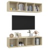 Meubles TV muraux 2 pcs Chêne sonoma Bois d'ingénierie 