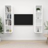 Meubles TV muraux 2 pcs Blanc Bois d'ingénierie 