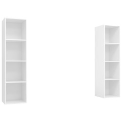 Meubles TV muraux 2 pcs Blanc Bois d'ingénierie 