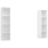 Meubles TV muraux 2 pcs Blanc Bois d'ingénierie 