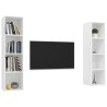 Meubles TV muraux 2 pcs Blanc Bois d'ingénierie 