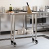 Table de travail de cuisine avec roues 82,5x30x85 cm inox 