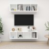 Meubles TV muraux 2 pcs Blanc Bois d'ingénierie 