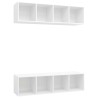 Meubles TV muraux 2 pcs Blanc Bois d'ingénierie 