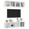 Meubles TV muraux 2 pcs Blanc Bois d'ingénierie 