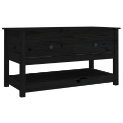 Table basse Noir 102x49x55 cm Bois massif de pin 