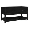 Table basse Noir 102x49x55 cm Bois massif de pin 