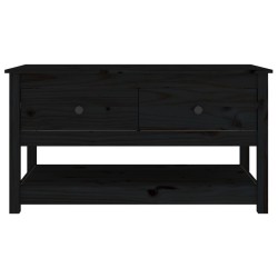 Table basse Noir 102x49x55 cm Bois massif de pin 