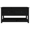 Table basse Noir 102x49x55 cm Bois massif de pin 