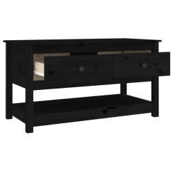 Table basse Noir 102x49x55 cm Bois massif de pin 