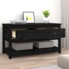 Table basse Noir 102x49x55 cm Bois massif de pin 