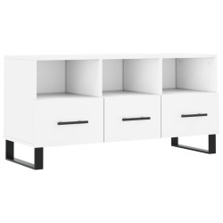 Meuble TV blanc 102x36x50 cm bois d'ingénierie 