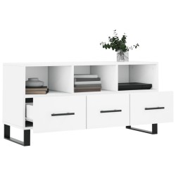 Meuble TV blanc 102x36x50 cm bois d'ingénierie 