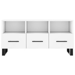 Meuble TV blanc 102x36x50 cm bois d'ingénierie 