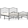 Cadre de lit métal sans matelas avec pied de lit noir 183x213cm 