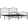 Cadre de lit métal sans matelas avec pied de lit noir 183x213cm 