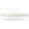 Cadre de lit métal sans matelas et pied de lit blanc 183x213 cm 