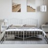 Cadre de lit métal sans matelas et pied de lit blanc 183x213 cm 
