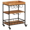Chariot de bar 60x40x80 cm bois massif d'acacia et fer 