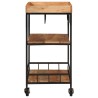 Chariot de bar 60x40x80 cm bois massif d'acacia et fer 