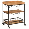 Chariot de bar 60x40x80 cm bois massif d'acacia et fer 
