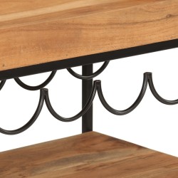 Chariot de bar 60x40x80 cm bois massif d'acacia et fer 