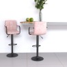 Tabourets de bar lot de 2 rose velours 