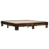 Cadre de lit sans matelas chêne fumé 200x200 cm 