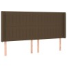 Tête de lit avec oreilles Marron foncé 163x16x118/128 cm Tissu 