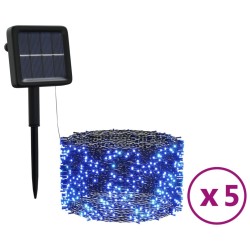 Lampes solaires 5 pcs 5x200 LED Bleu Intérieur Extérieur 