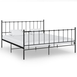 Cadre de lit sans matelas noir métal 200x200 cm 