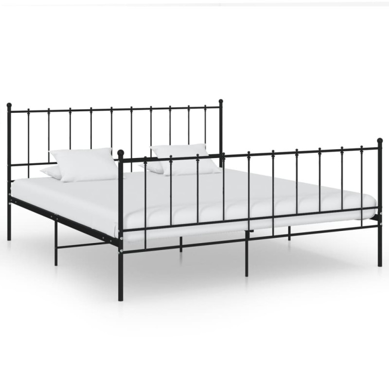 Cadre de lit sans matelas noir métal 200x200 cm Cadre de lit sans matelas noir métal 200x200 cm