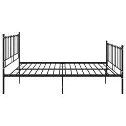 Cadre de lit sans matelas noir métal 200x200 cm 