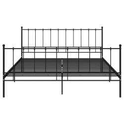 Cadre de lit sans matelas noir métal 200x200 cm 