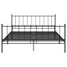 Cadre de lit sans matelas noir métal 200x200 cm 