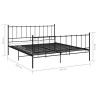 Cadre de lit sans matelas noir métal 200x200 cm 