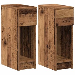 Tables de chevet avec tiroir 2 pcs vieux bois 20x36x60 cm 
