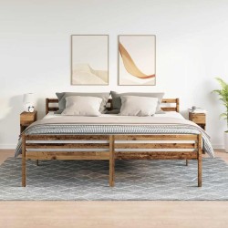 Tables de chevet avec tiroir 2 pcs vieux bois 20x36x60 cm 