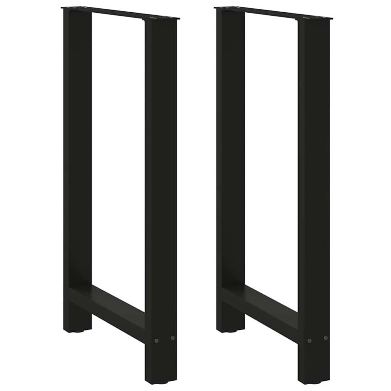 Pieds de table de bar Noir 2 pièces 60 x (100-101) cm Acier 