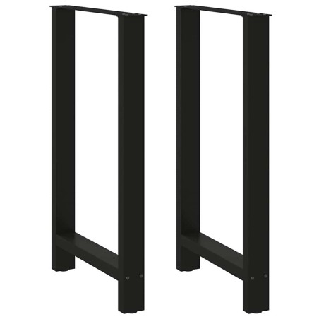 Pieds de table de bar Noir 2 pièces 60 x (100-101) cm Acier 