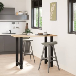 Pieds de table de bar Noir 2 pièces 60 x (100-101) cm Acier 