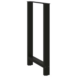 Pieds de table de bar Noir 2 pièces 60 x (100-101) cm Acier 