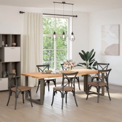 Pieds de table à manger en T 2 pièces Noir 90x35x(72-73) cm Acier 