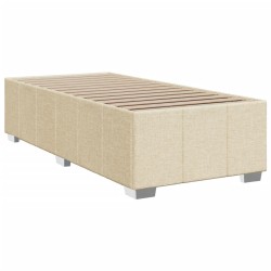Cadre de lit sans matelas crème 90x190 cm tissu 