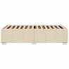 Cadre de lit sans matelas crème 90x190 cm tissu 