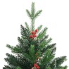 Sapin de Noël artificiel à charnières avec baies rouges 150 cm 